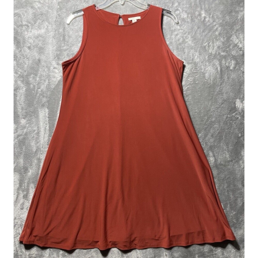 C EST. 1946 Women's M Flip Flop Midi Dress Sleeveless Scoop Neck Burnt Orange